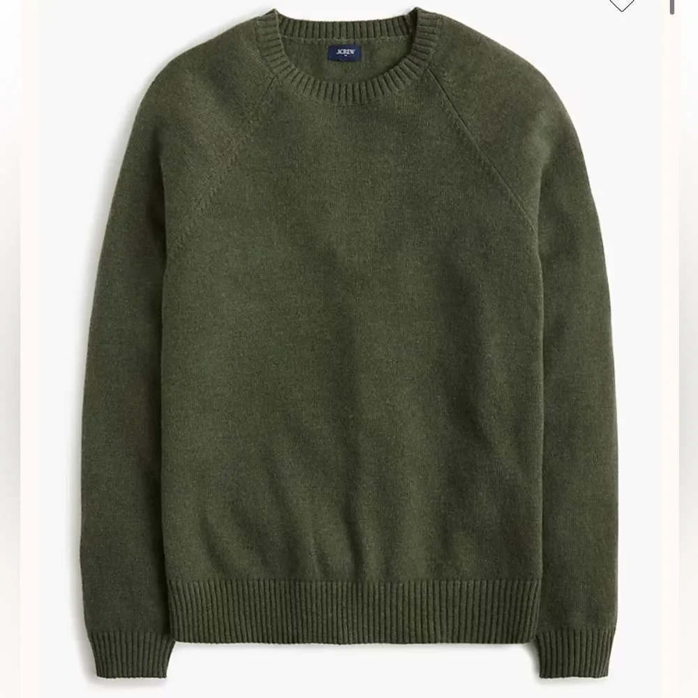 J CREW Men’s Sweater Super Soft Lambs Wool Blend Green Medium